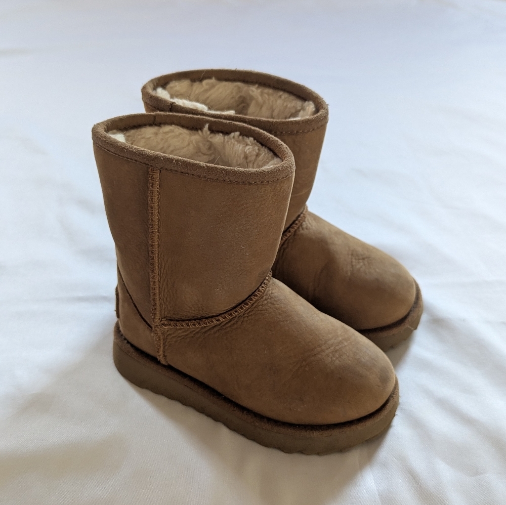UGG Tan Shearling-Lined Boots Size 9 Kids Toddlers